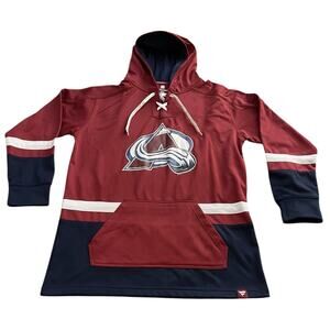 Colorado Avalanche Hoodie Men’s L Burgundy NHL Hockey Pullover Sweatshirt NWOT